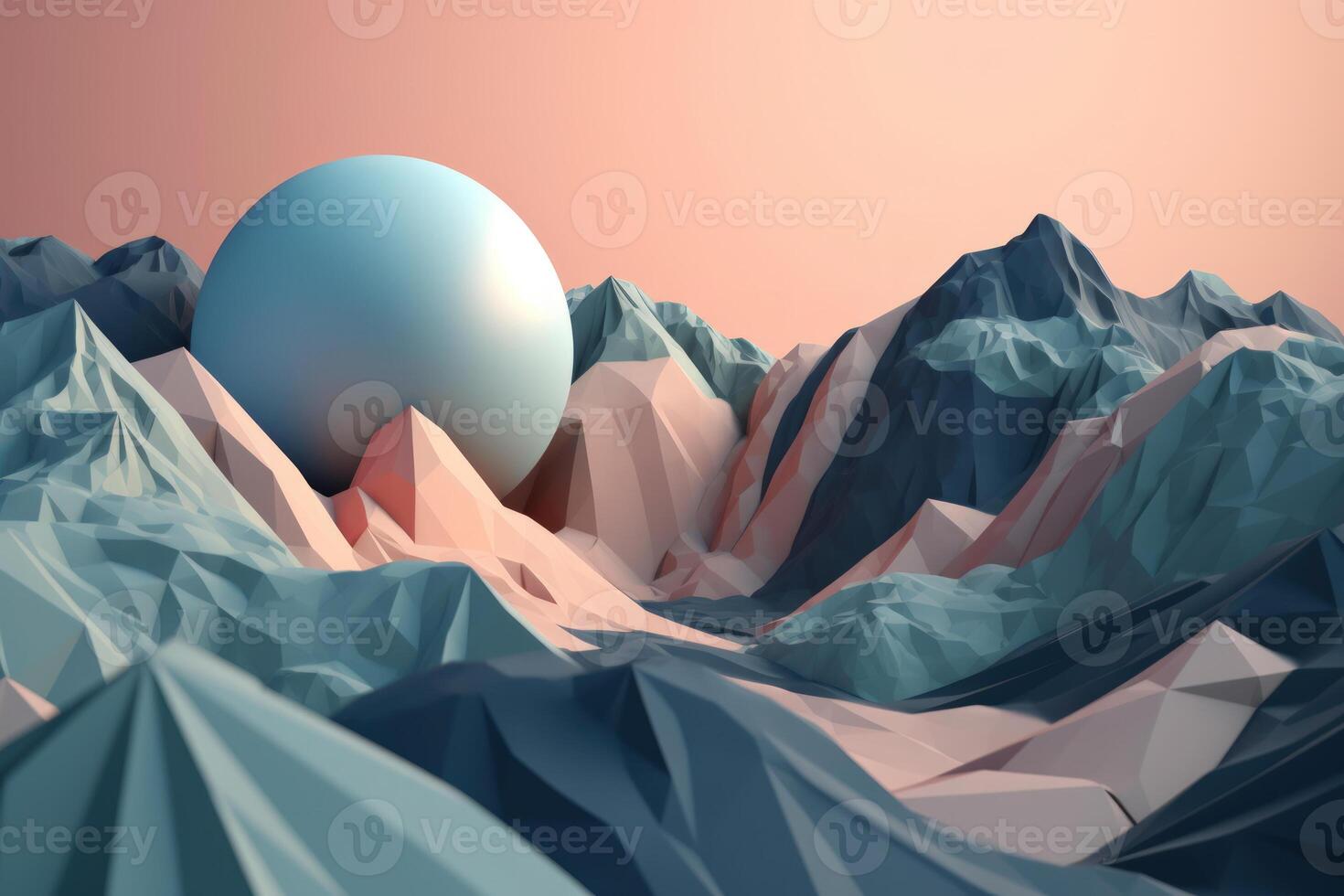 abstract mountain blue pink beauty background pastel colors photo