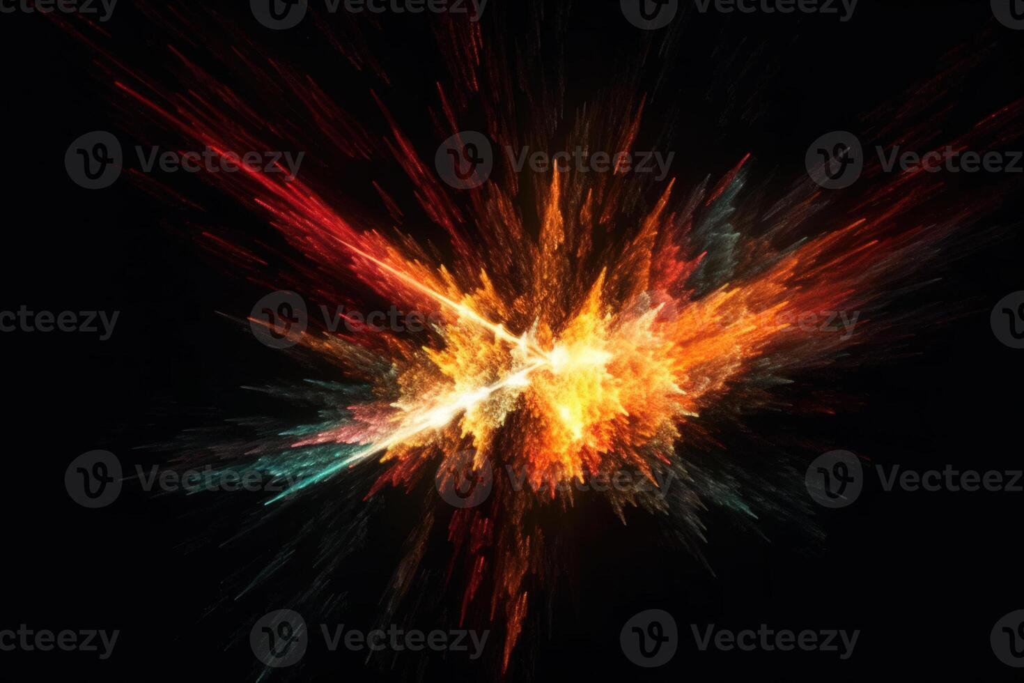 colorful explosion paint in dark photo