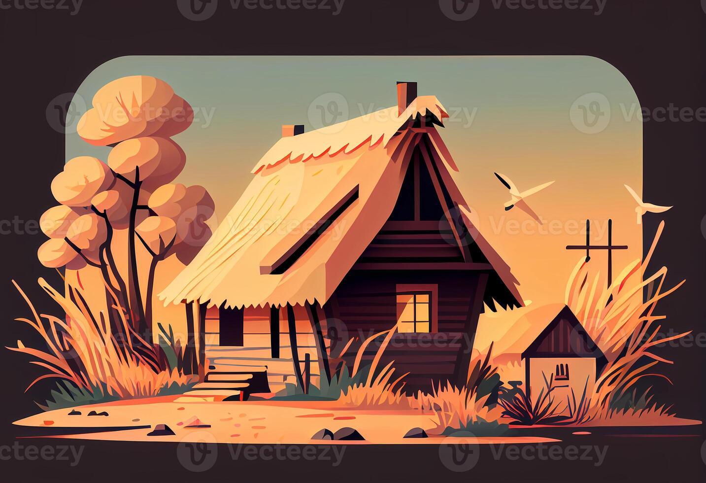 old small wooden house. photo