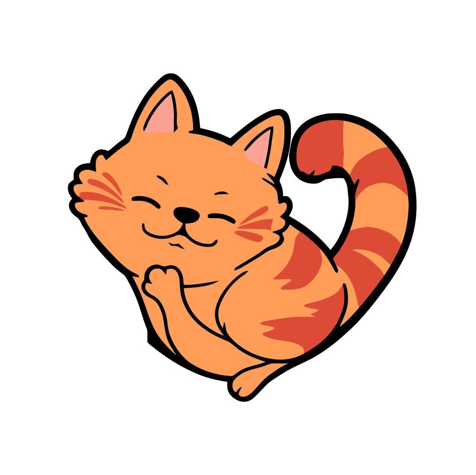 Smiling Happy Cat Illustration vector