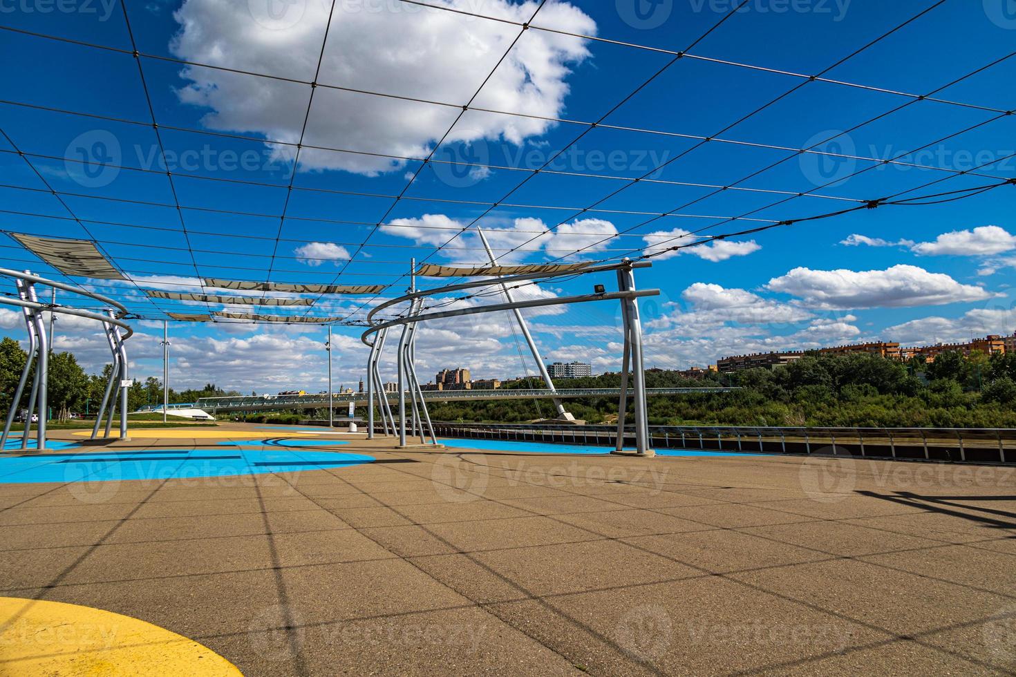 landscape from Zaragoza Expo in Spain with modern architecture photo