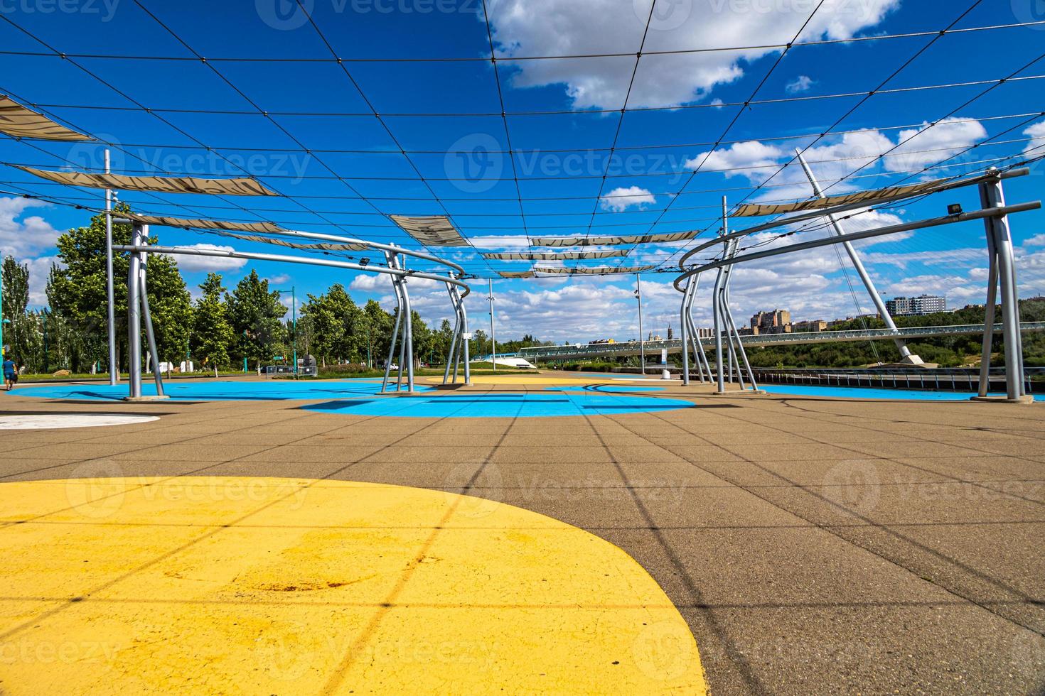 landscape from Zaragoza Expo in Spain with modern architecture photo