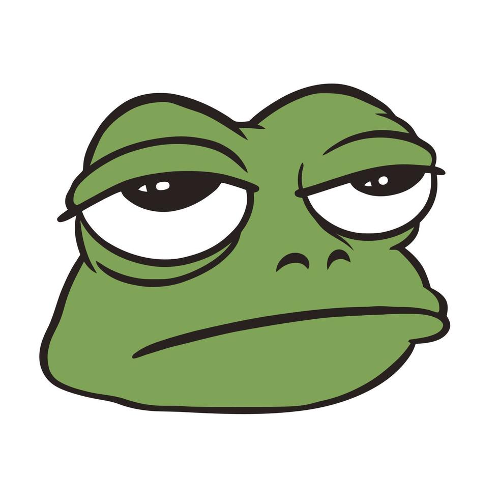 Bored Frog Face vector