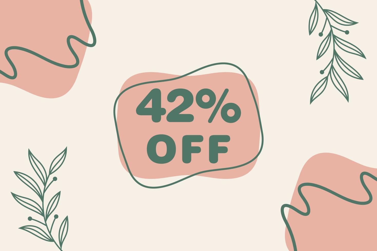 42 percent Sale and discount labels. price off tag icon flat design. vector