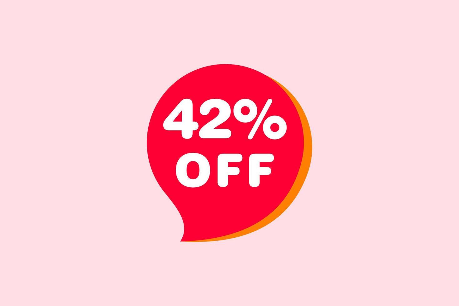 42 percent Sale and discount labels. price off tag icon flat design. vector