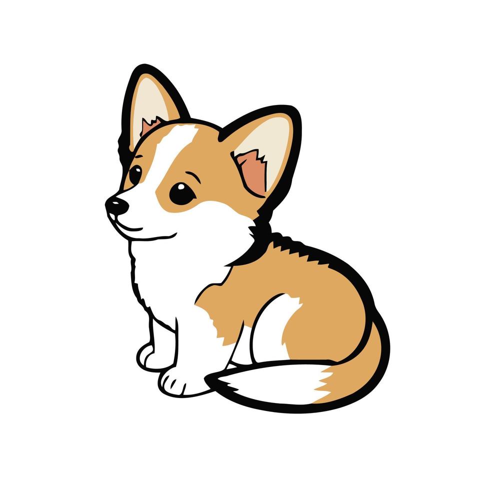 linda bebé corgi vector