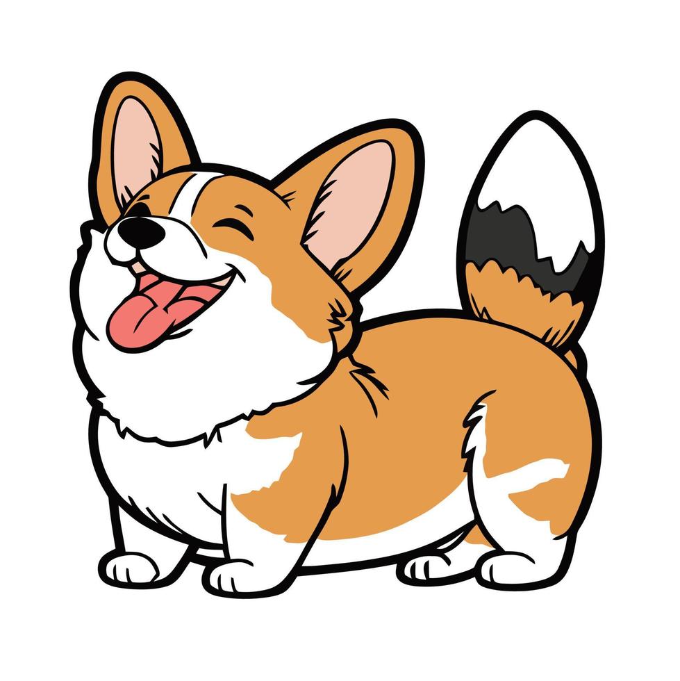 adorable sonriente corgi perro vector