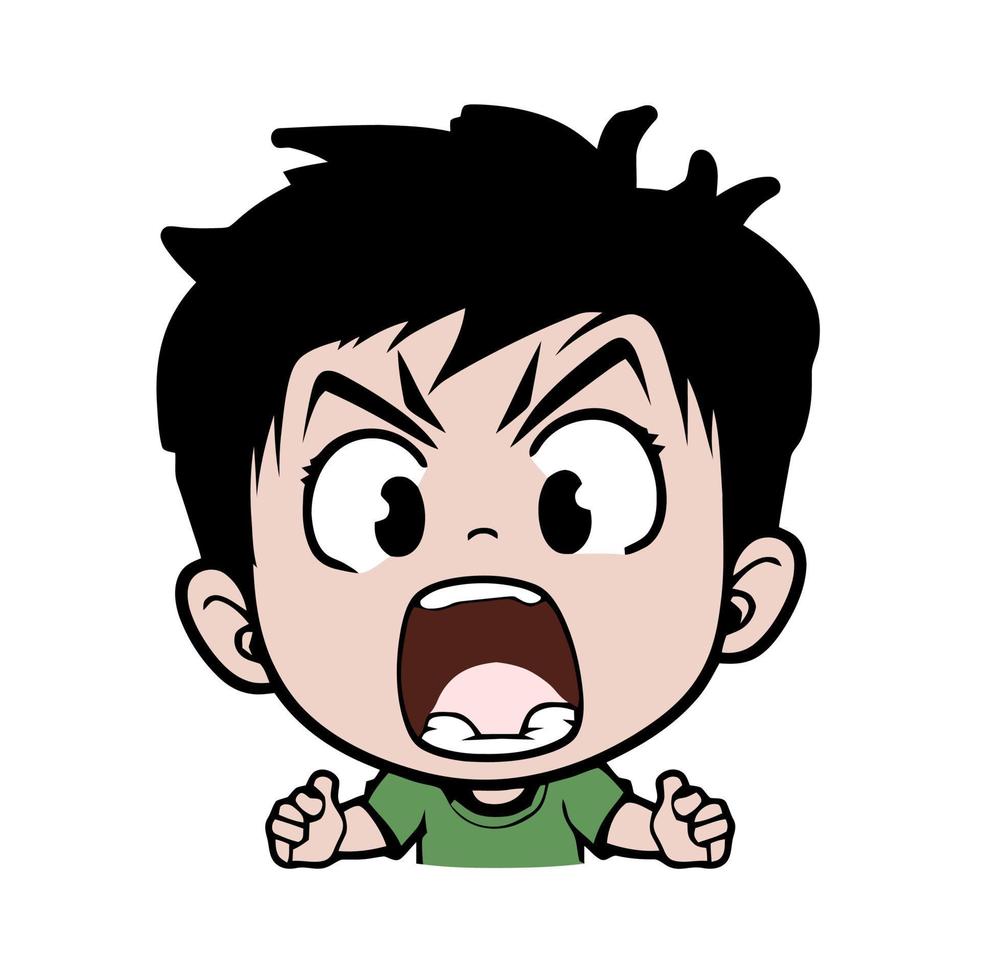 Angry Anime Guy Portrait vector