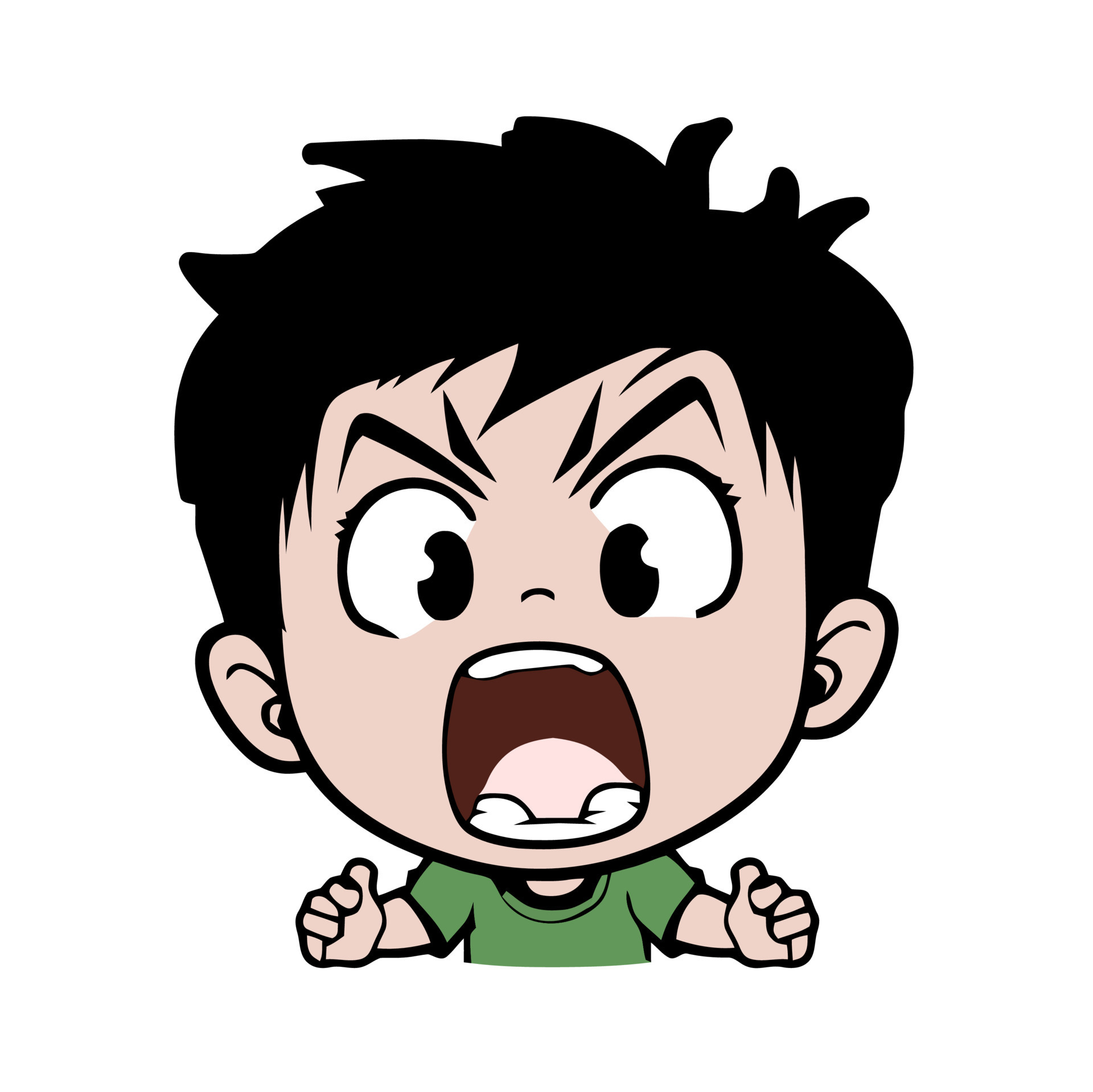 Premium Vector  Angry anime kawaii cartoon of three boys with different  expressions