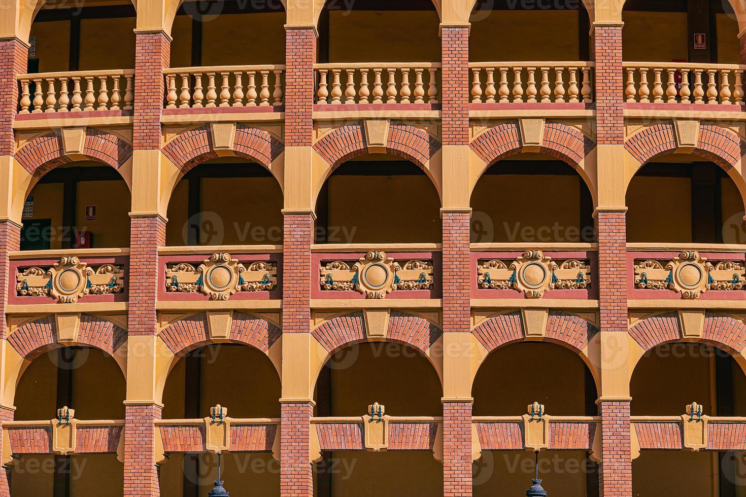 bullring against the city of Zaragoza, Spain on a sunny day photo