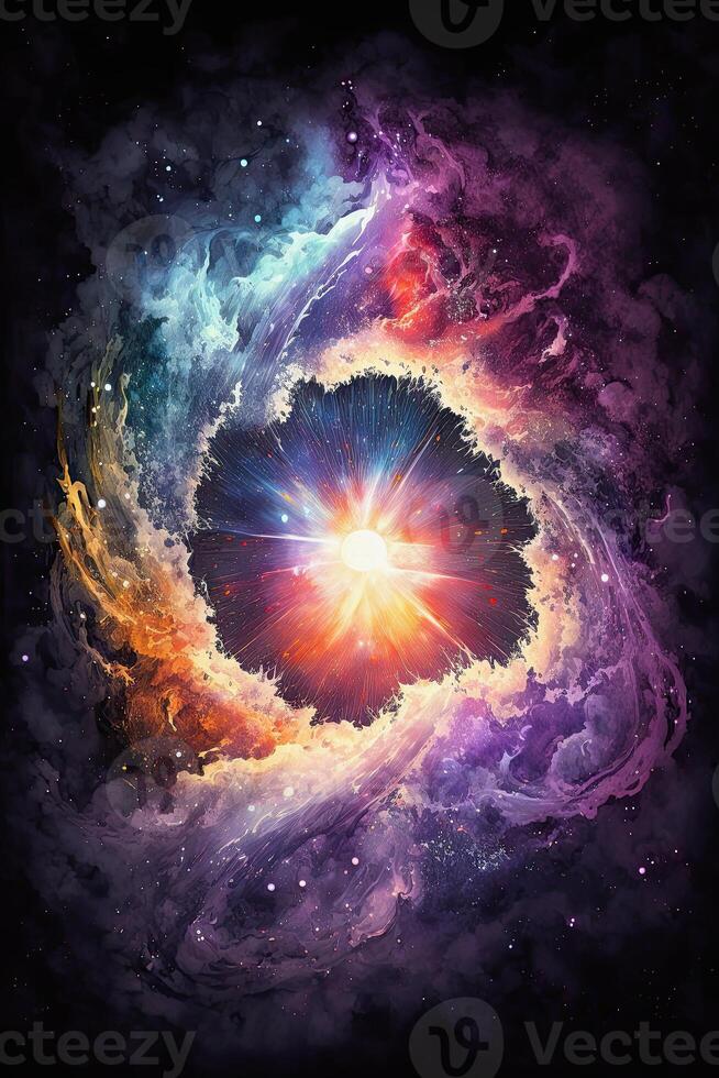 illustration of the big bang in universe photo