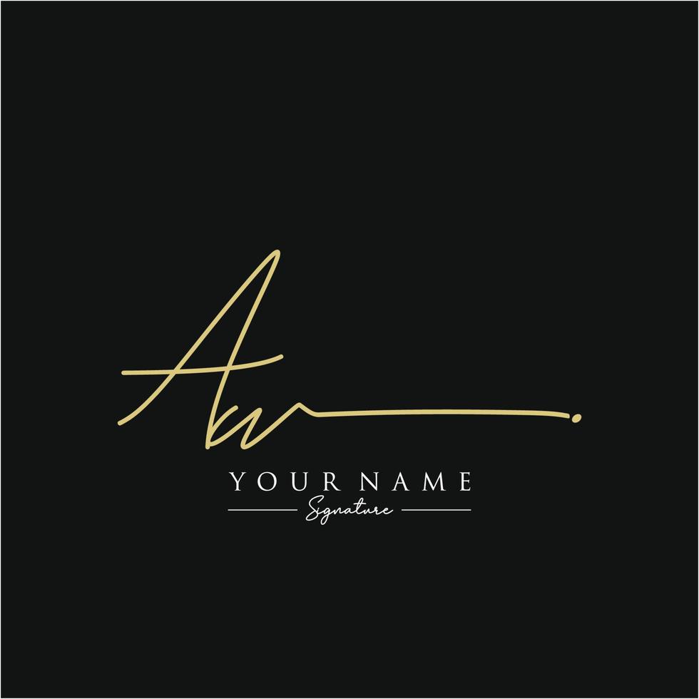 Letter AW Signature Logo Template Vector