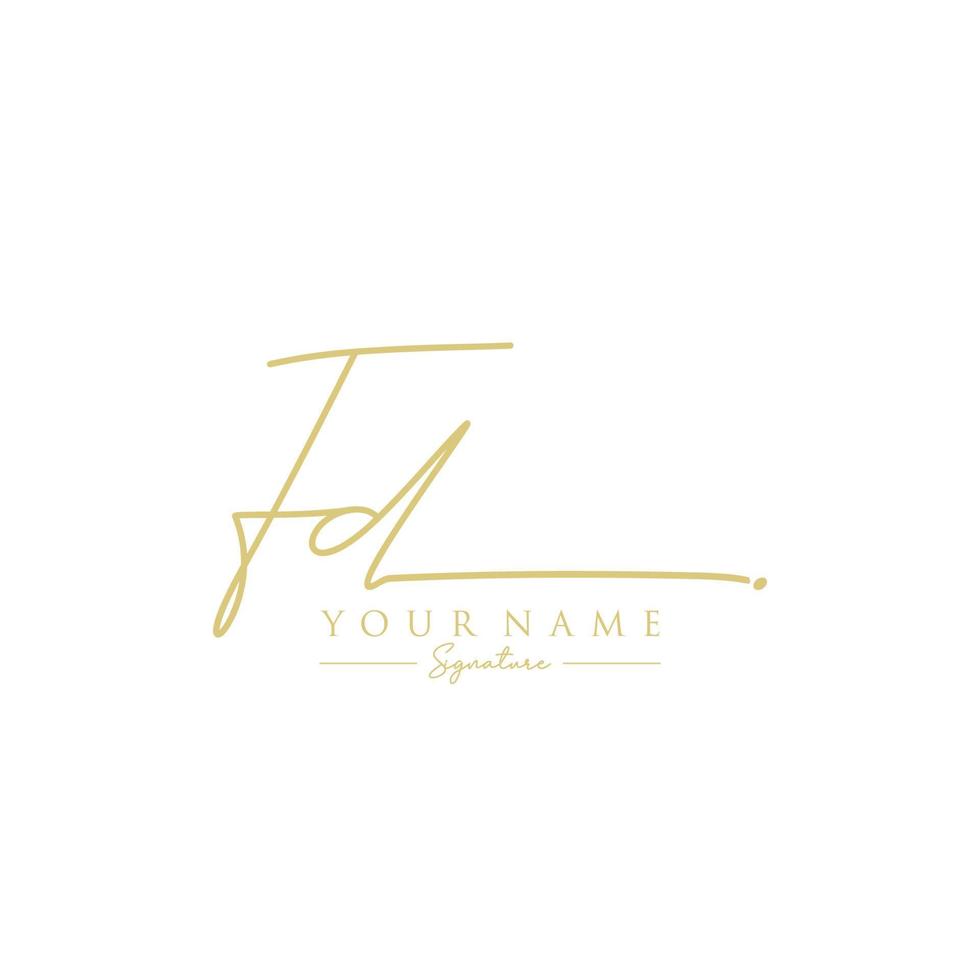 Letter FD Signature Logo Template Vector