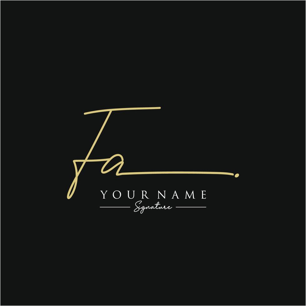 Letter FA Signature Logo Template Vector