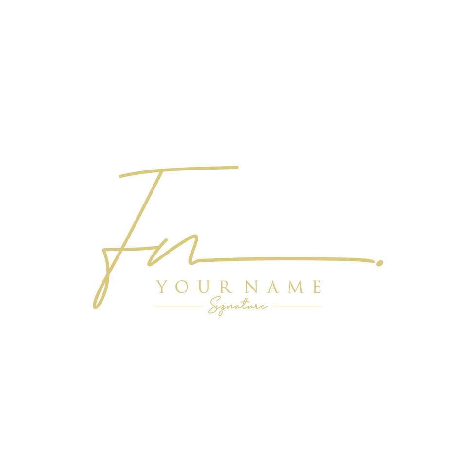 Letter FN Signature Logo Template Vector