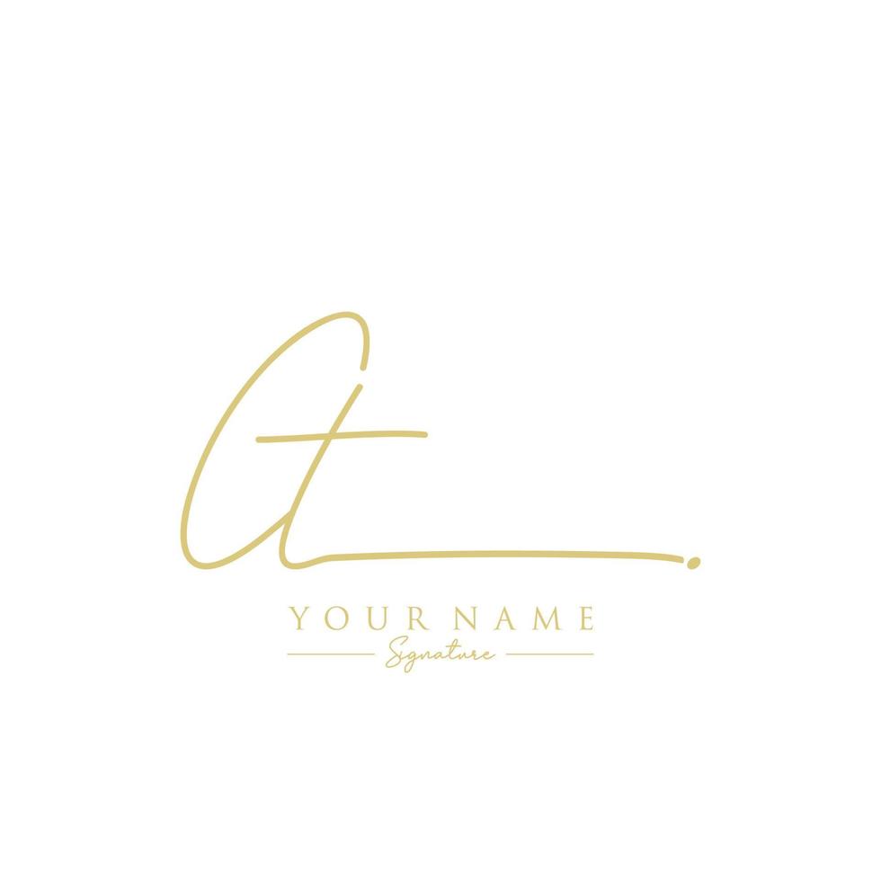 Letter CT Signature Logo Template Vector