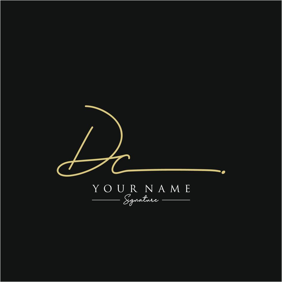 Letter DC Signature Logo Template Vector