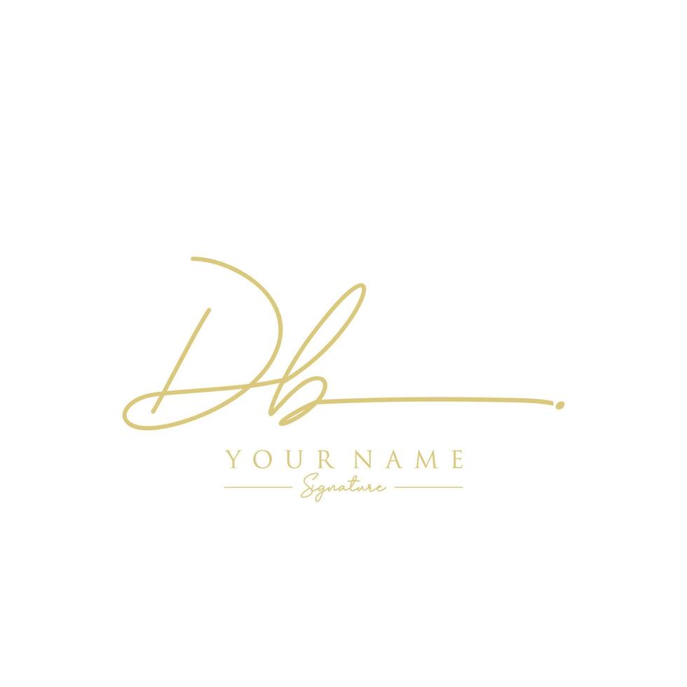 Letter DB Signature Logo Template Vector