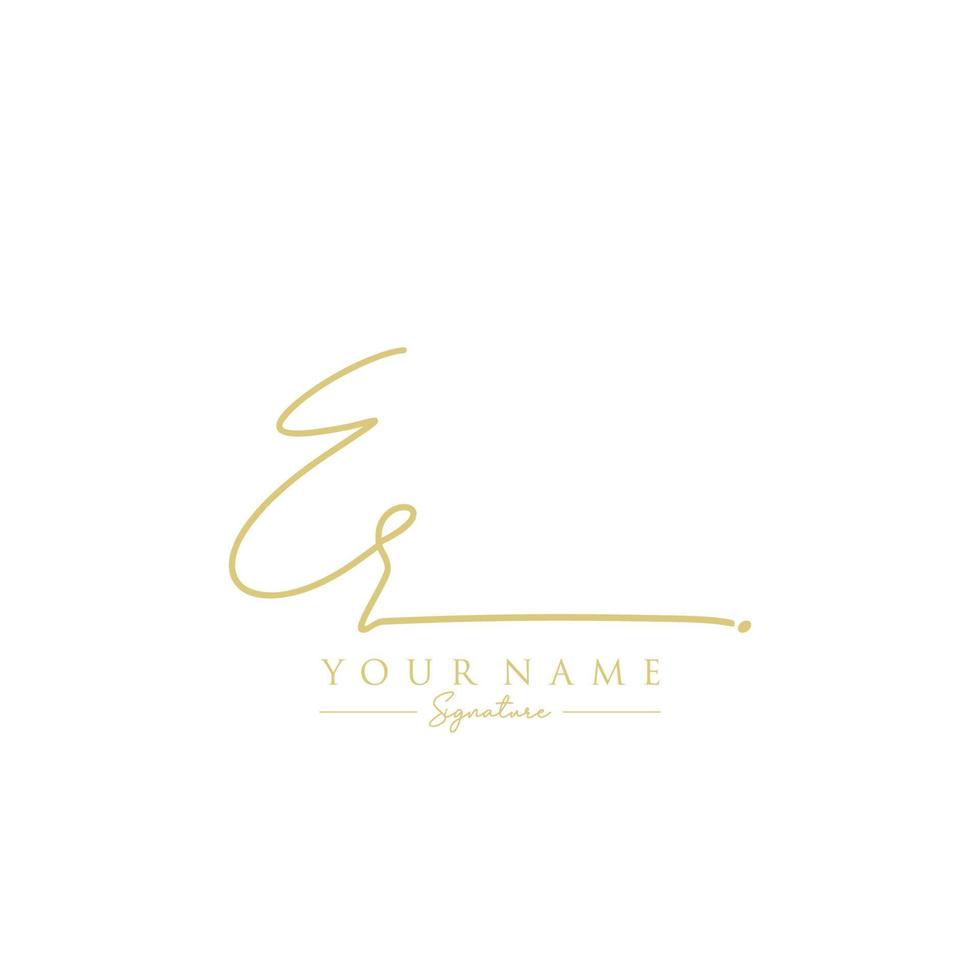 Letter ER Signature Logo Template Vector