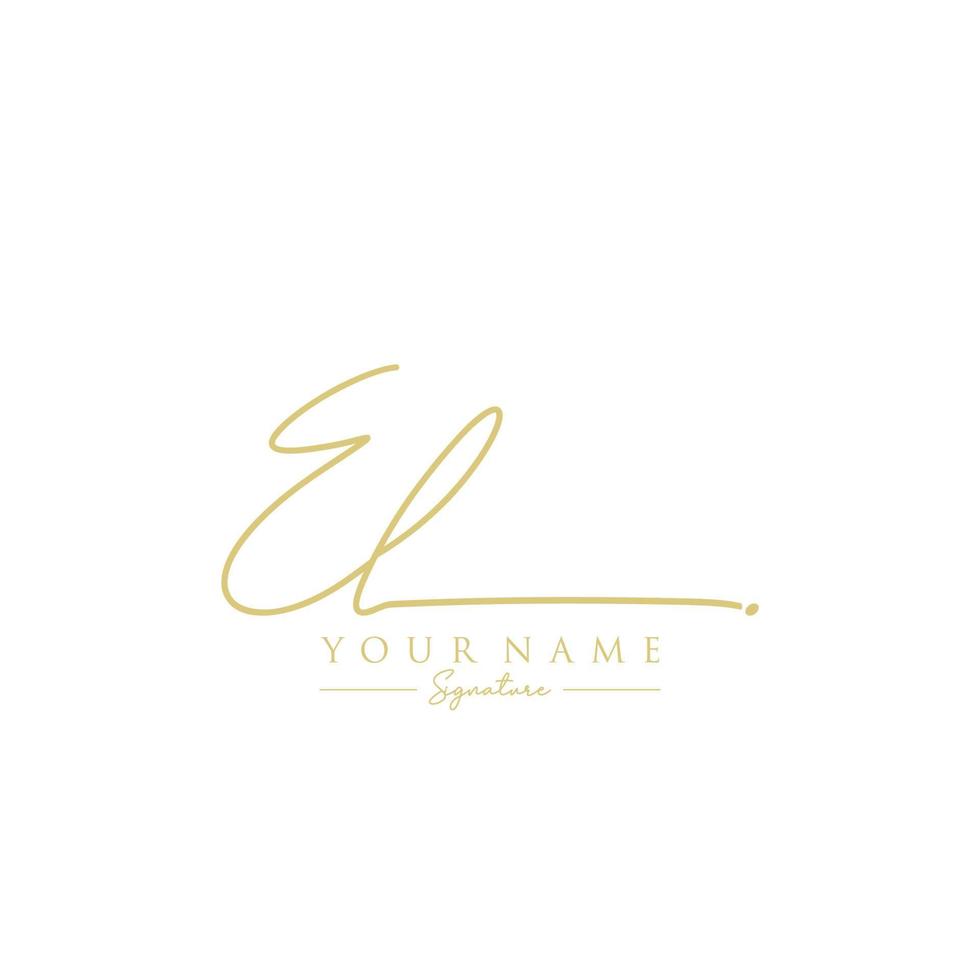 Letter EL Signature Logo Template Vector