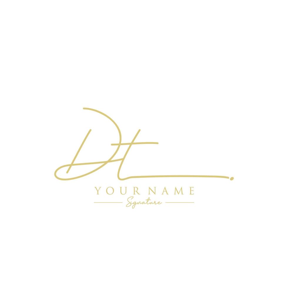 Letter DT Signature Logo Template Vector