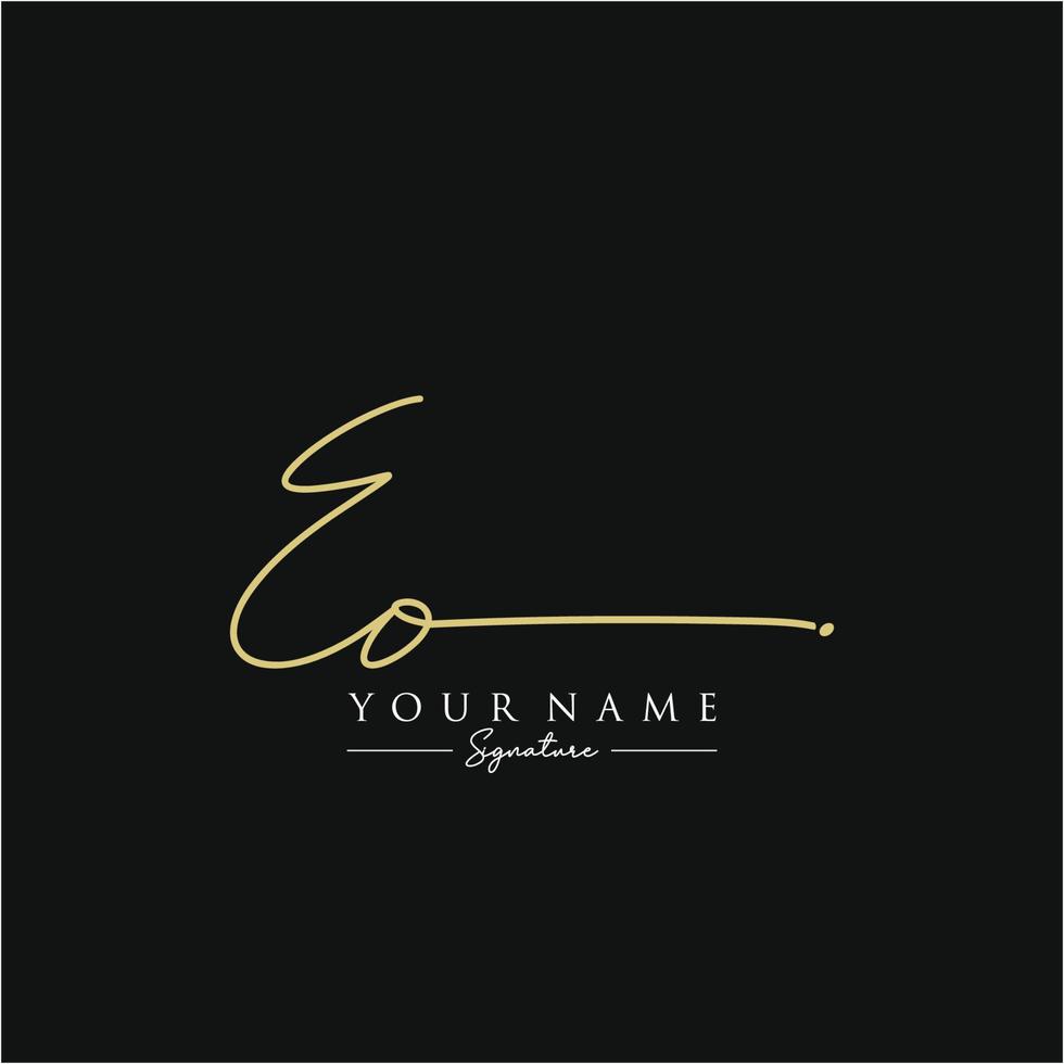 Letter EO Signature Logo Template Vector