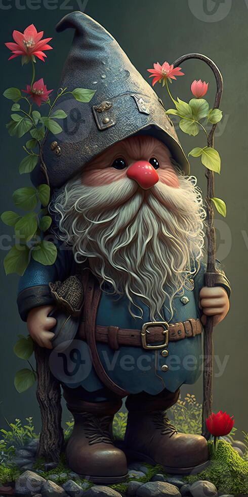 illustration of a cute garden gnome photo