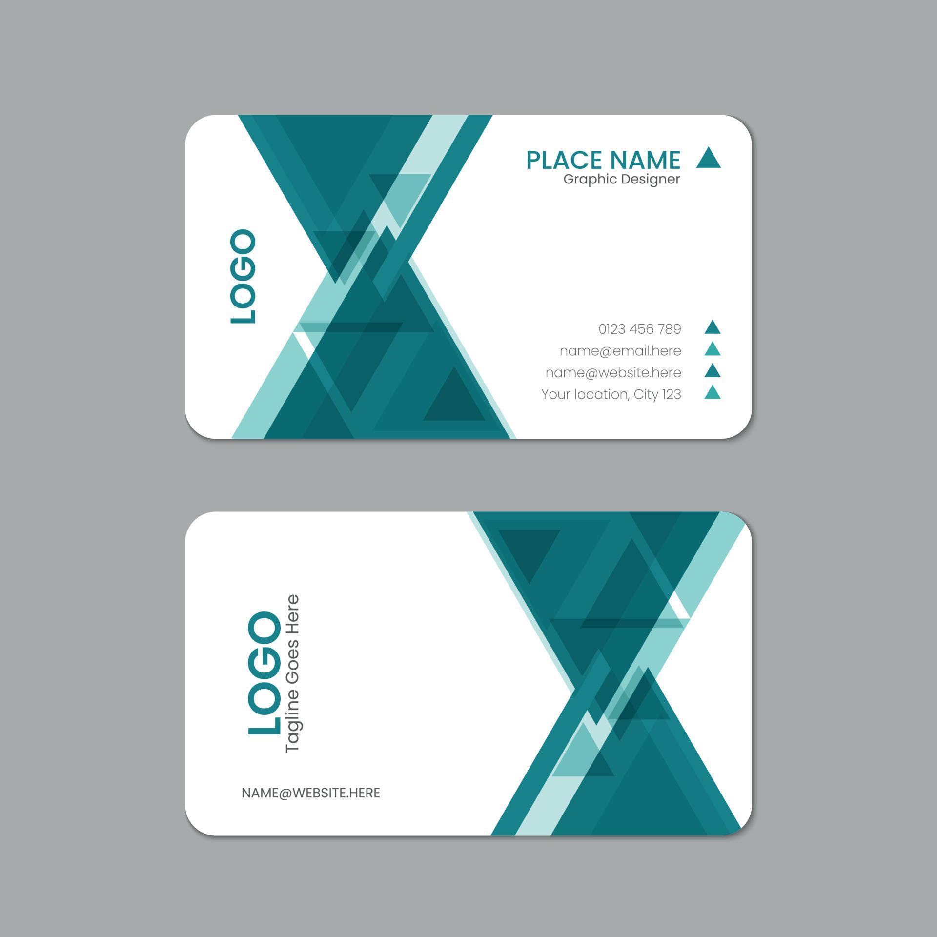 Professional business card, Printable horizontal and Vertical double