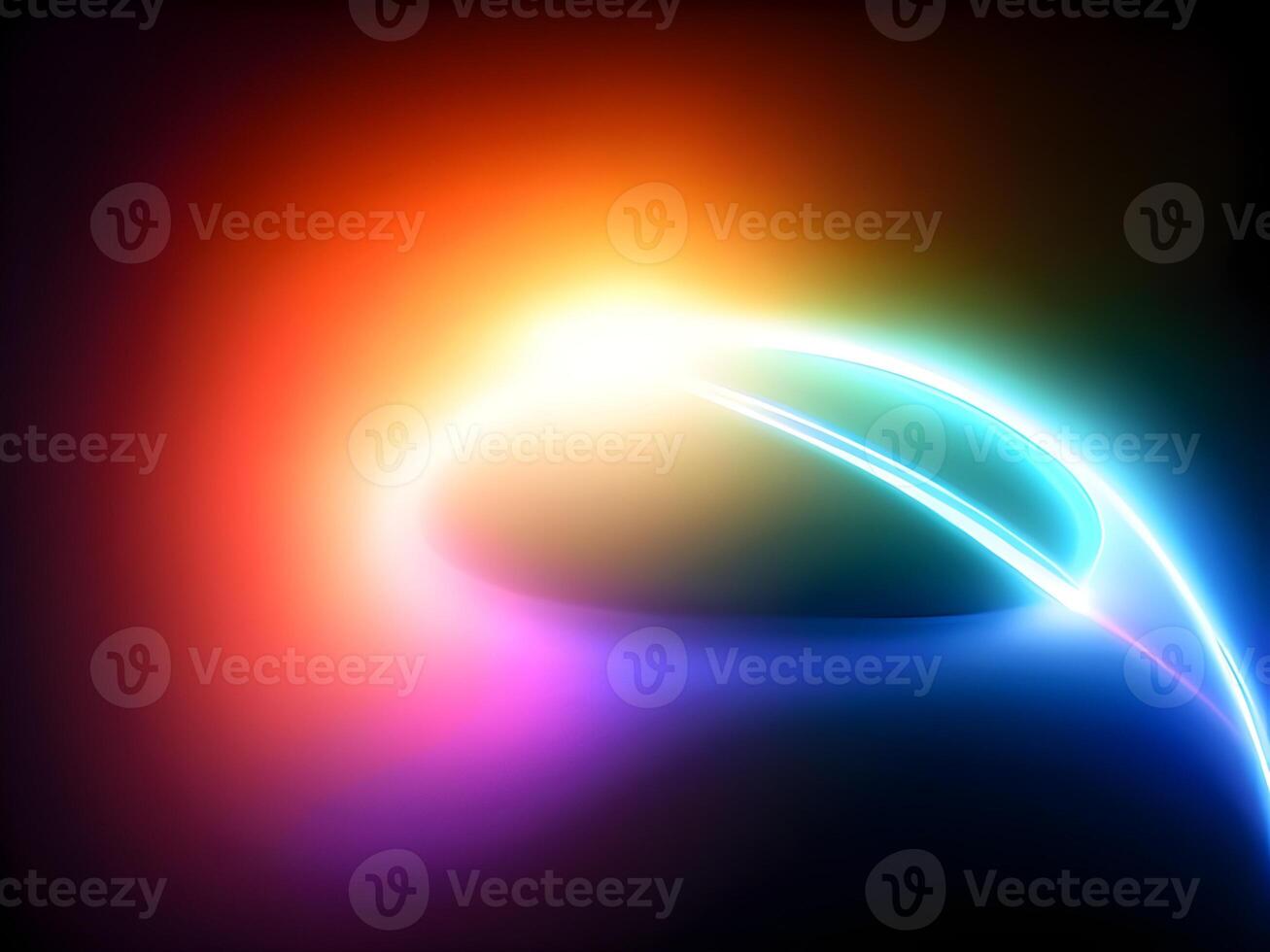 colorful abstract light. bright light shines brightly on black background. radiant flares. . photo