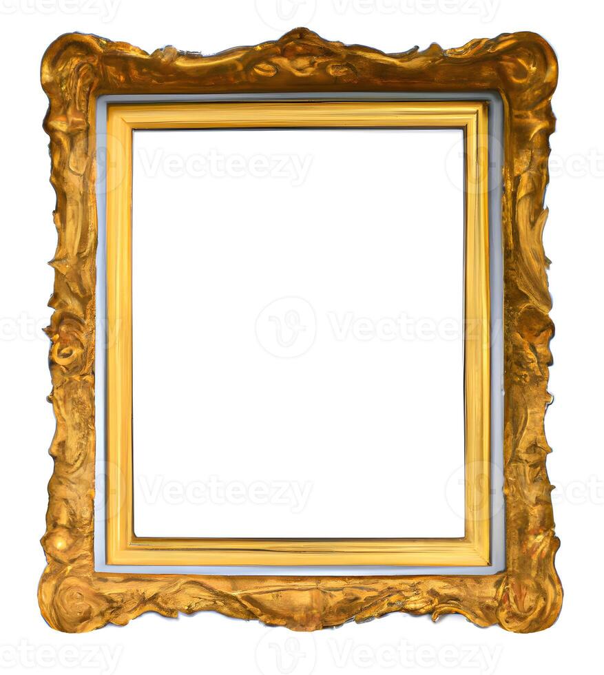 Blank antique gold picture frame. . photo