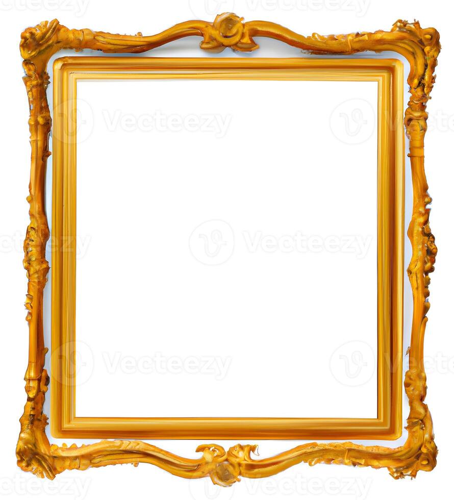 Blank antique gold picture frame. . photo