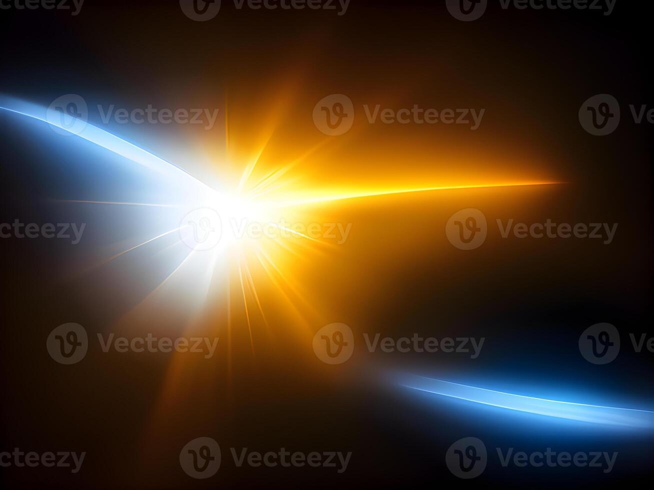 colorful abstract light. bright light shines brightly on black background. radiant flares. . photo