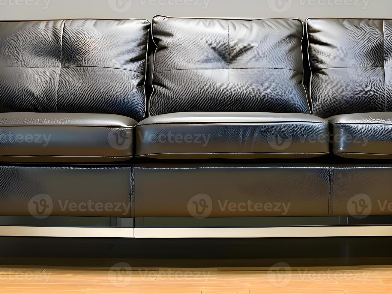 Close up of sofa in room. . photo