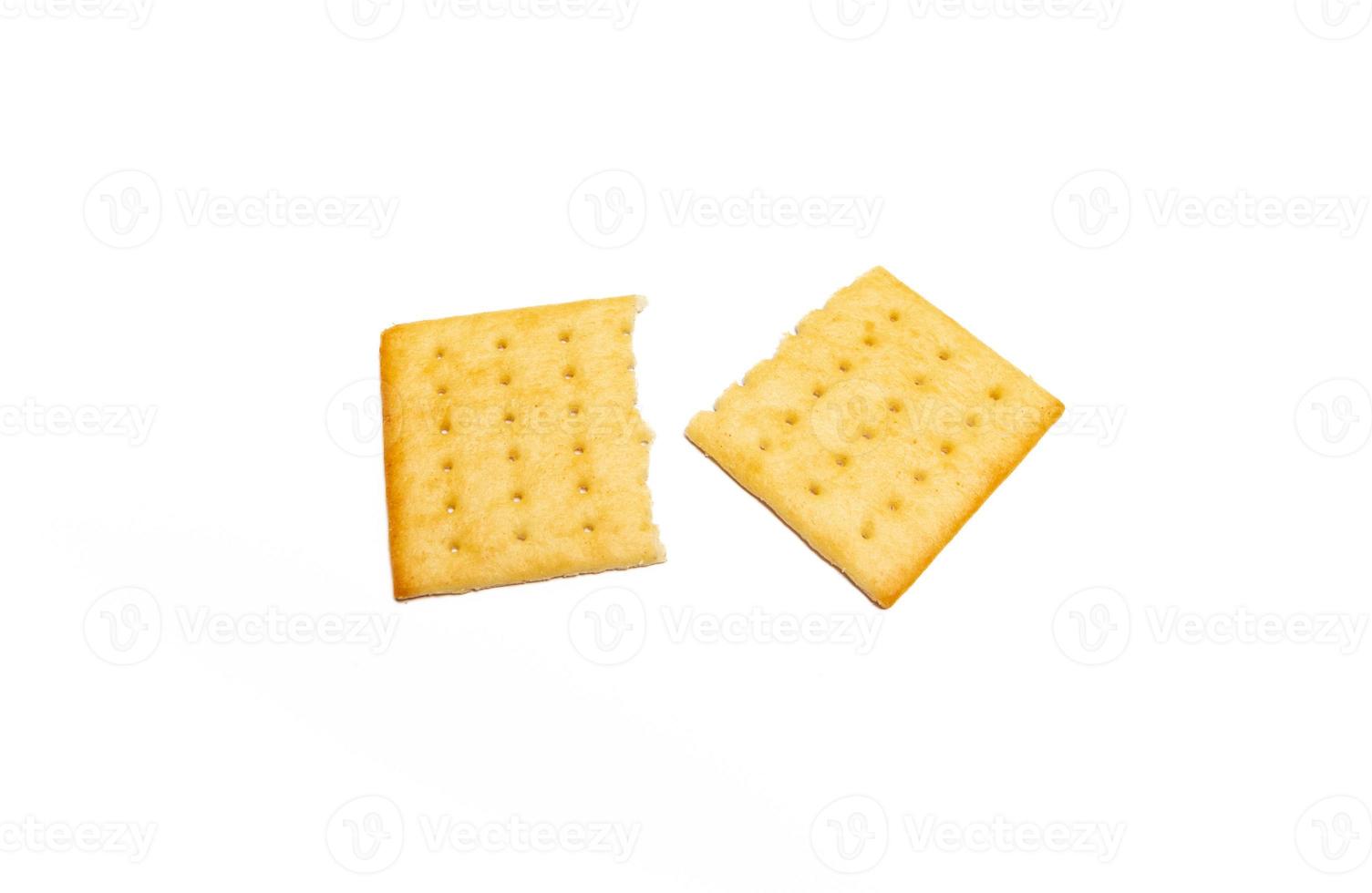 Crackers isolated on white background. Photo after some edits.