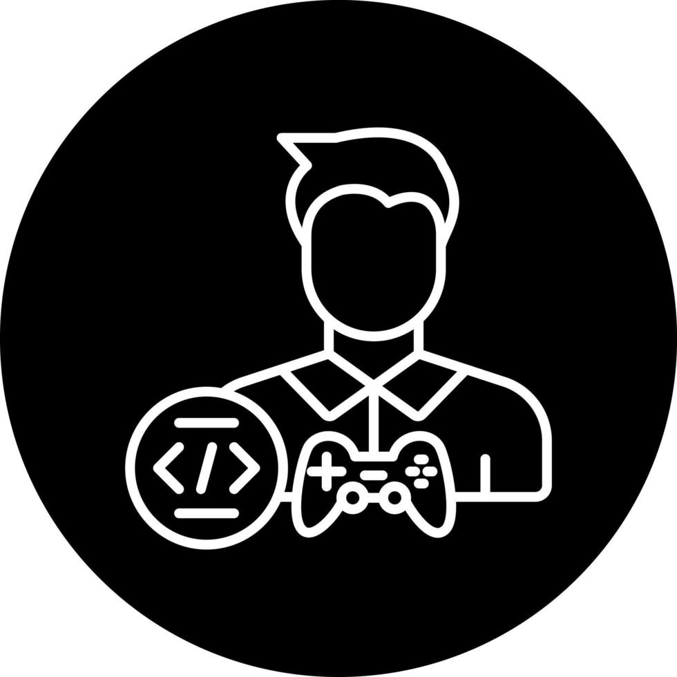 juego desarrollador masculino vector icono estilo