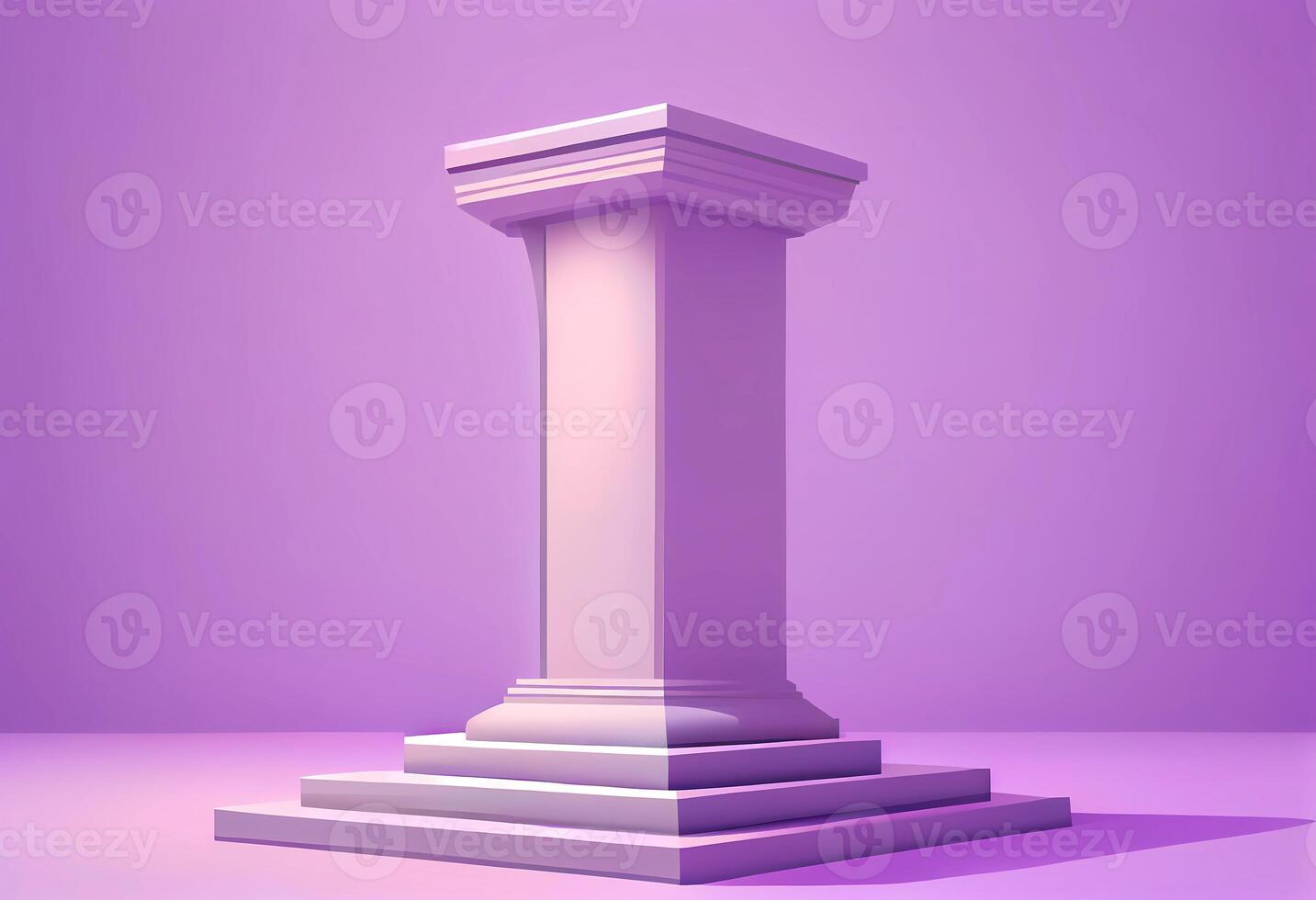 modern square column on the podium. photo