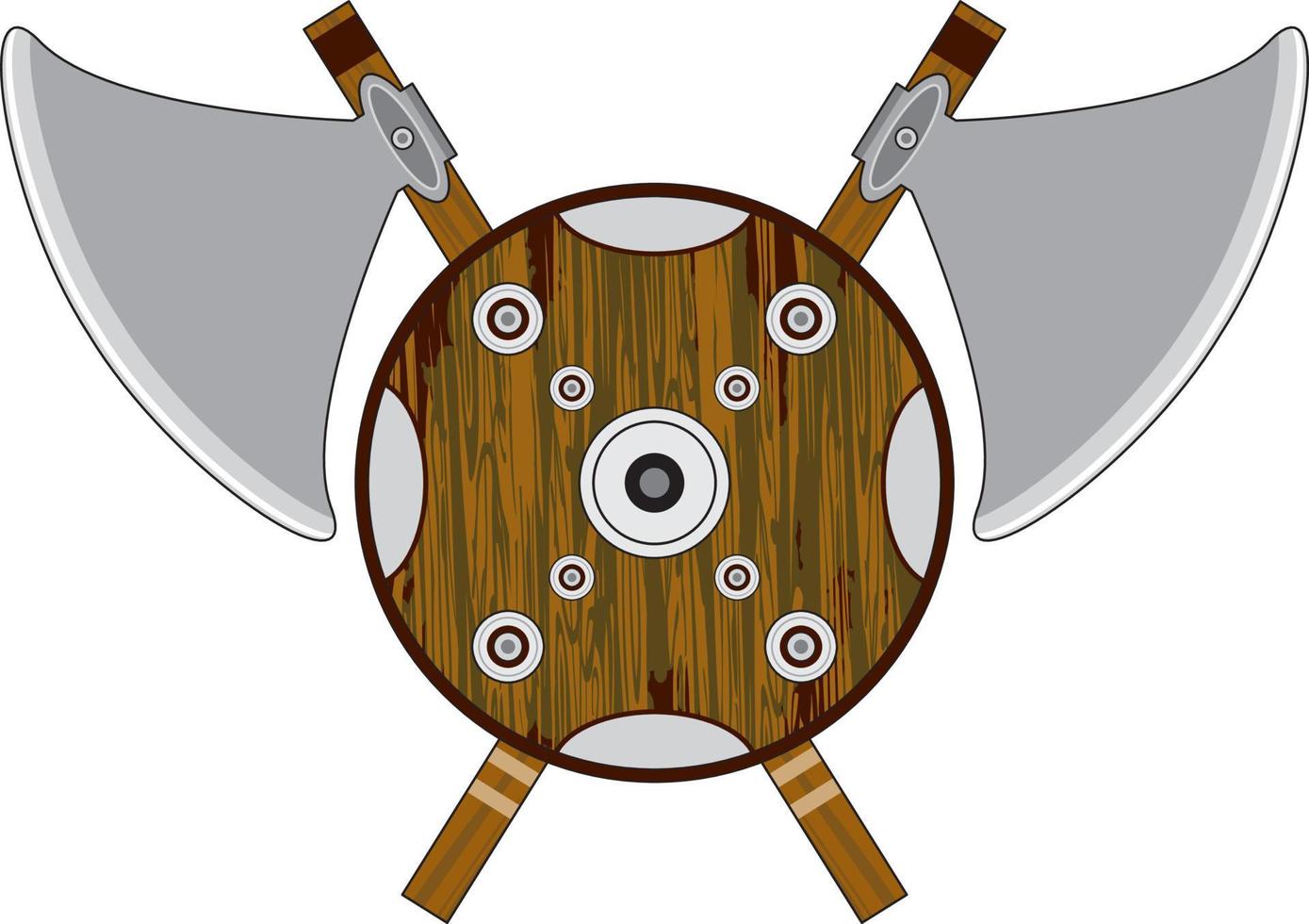 Viking Shield with Crossed Axes vector