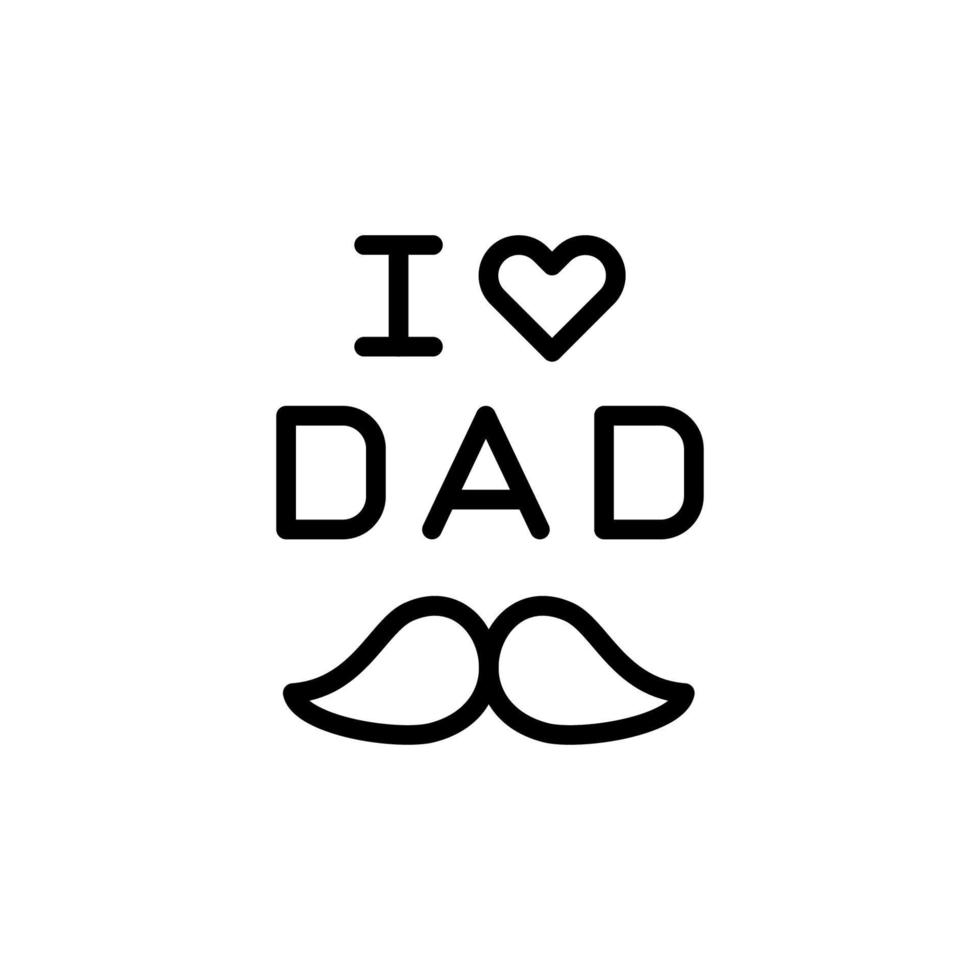 yo amor papá, Bigote vector icono