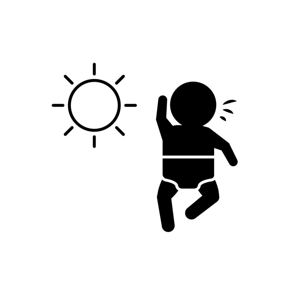 Baby, sun, sensitive vector icon