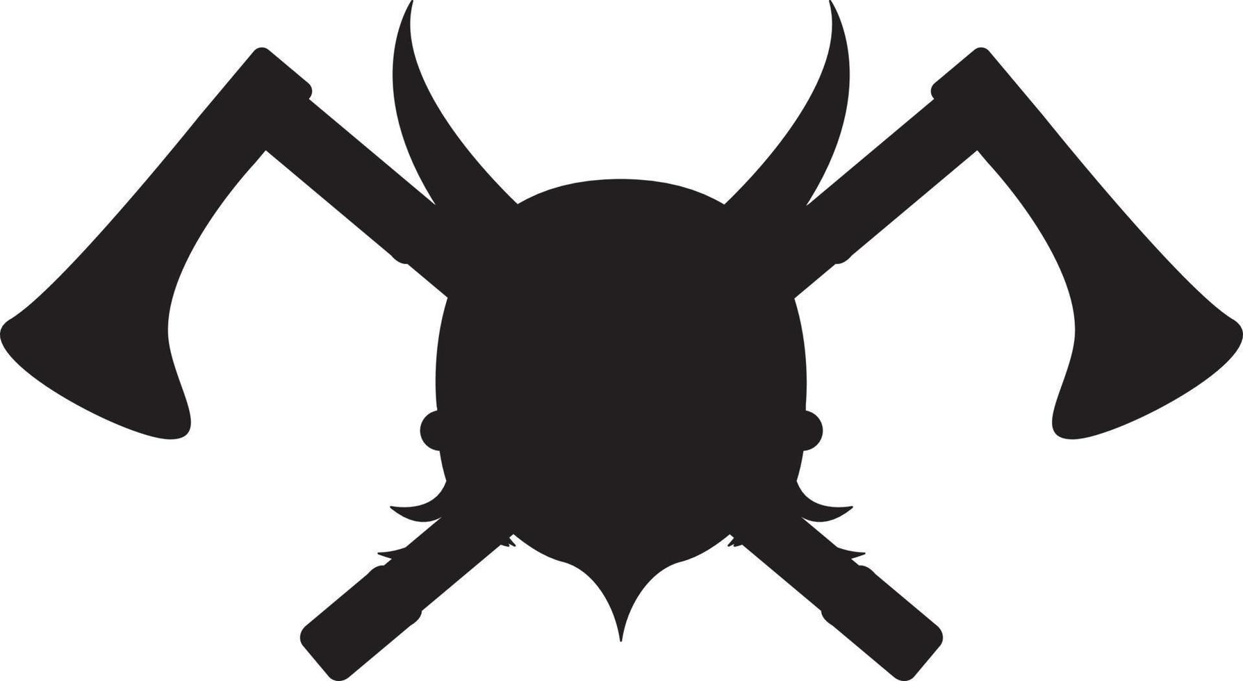 Viking Silhouette with Crossed Axes vector