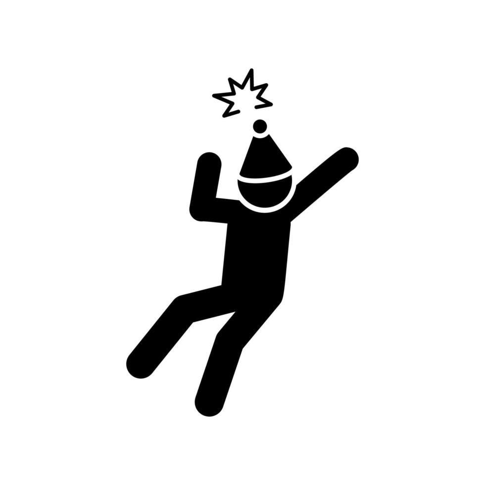 Man falls in the snow vector icon