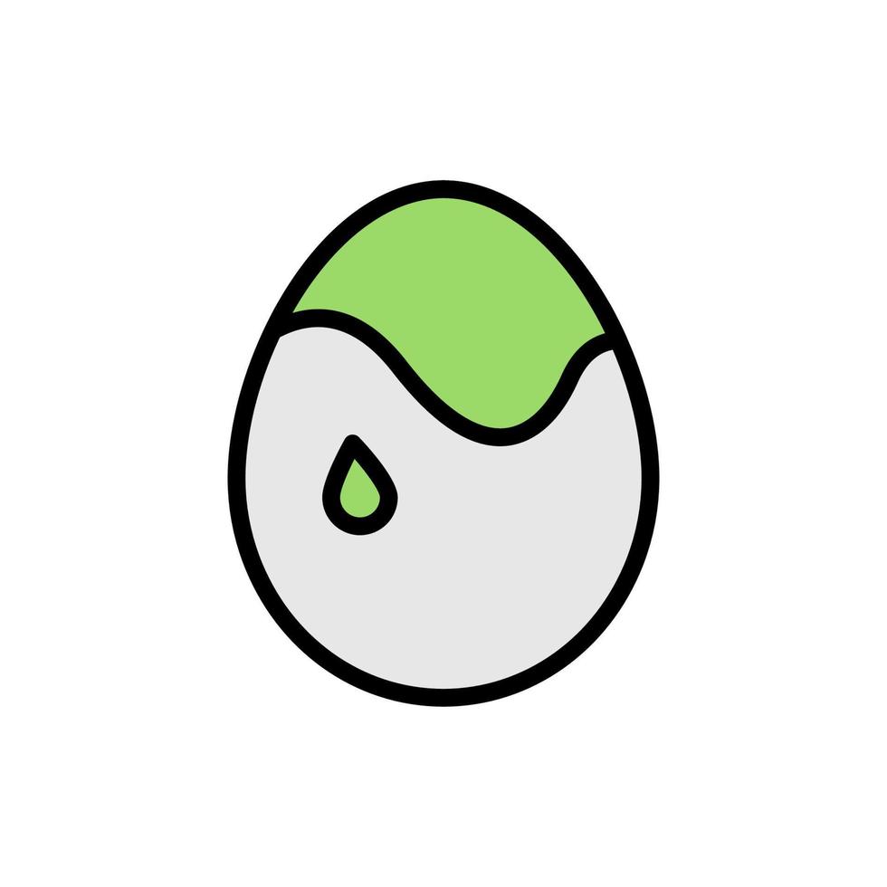 Egg color outline color vector icon