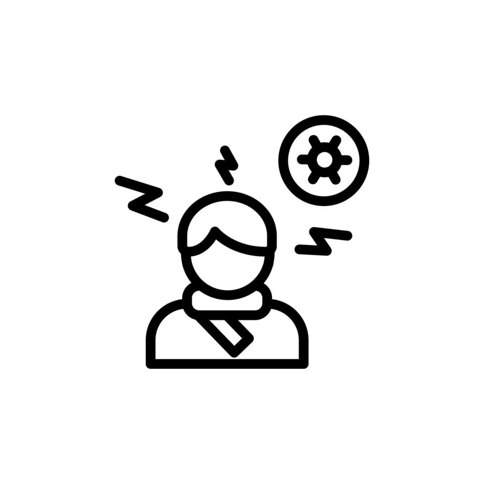 Headache, coronavirus vector icon