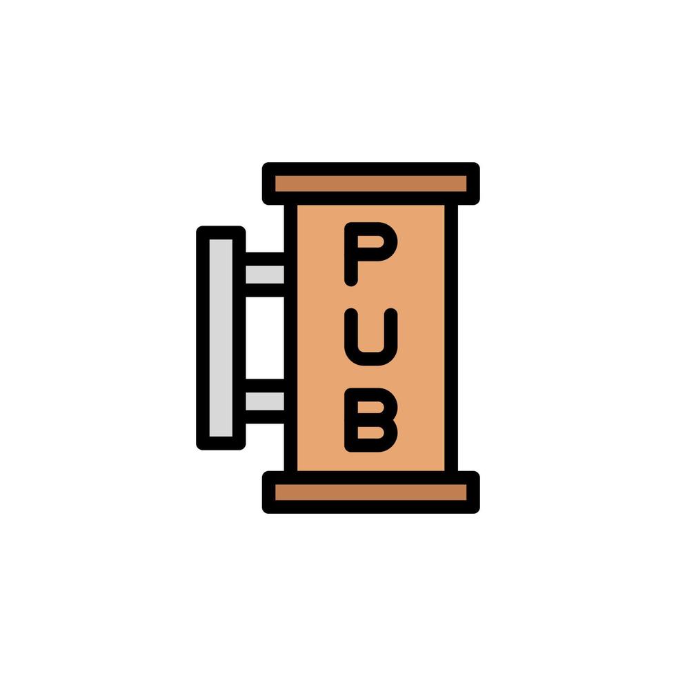 pub, firmar, cerveza vector icono