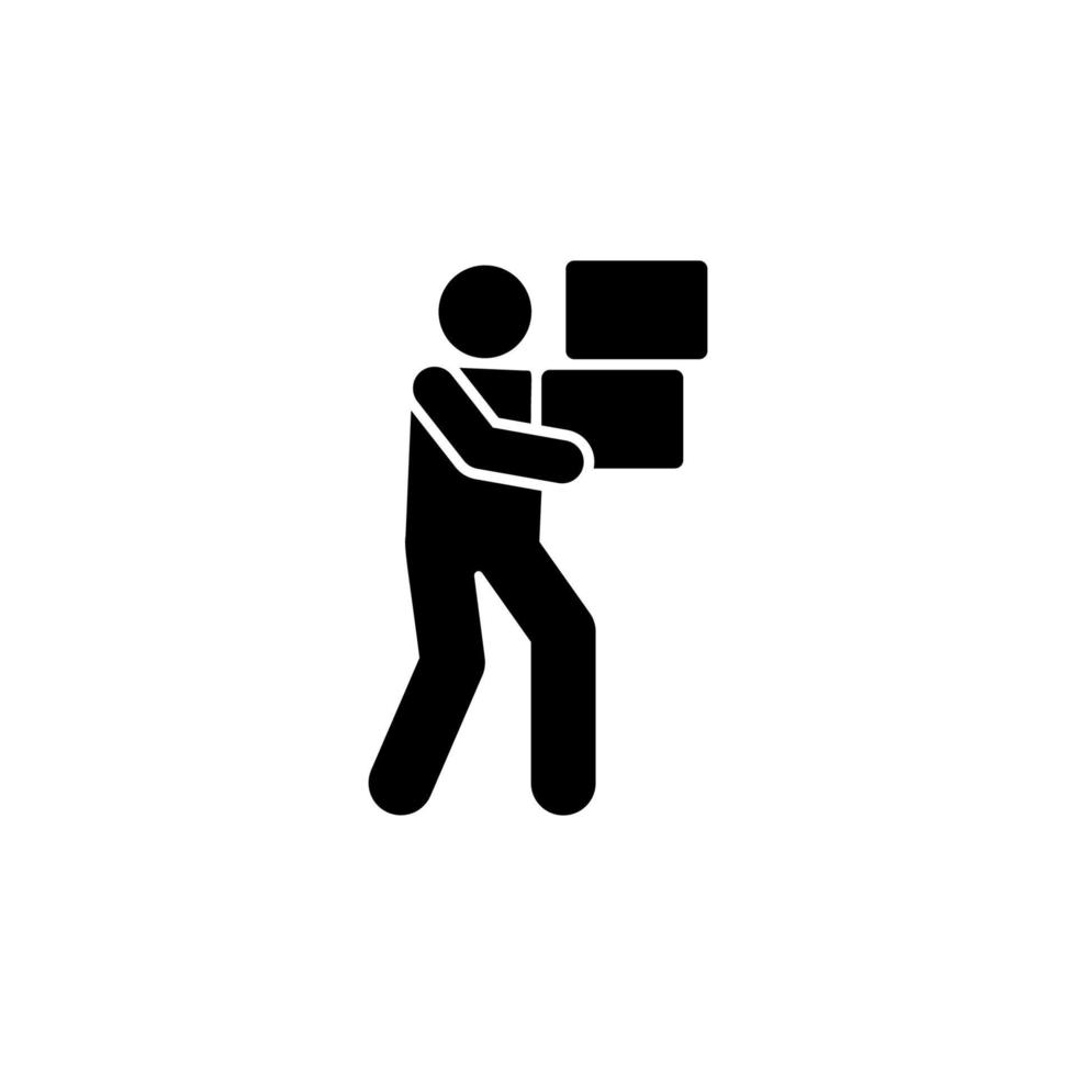 Man move boxes vector icon