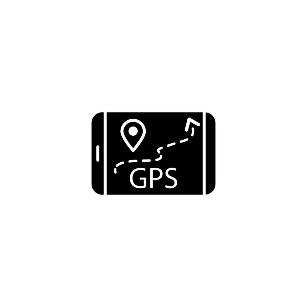 Tablet GPS location vector icon