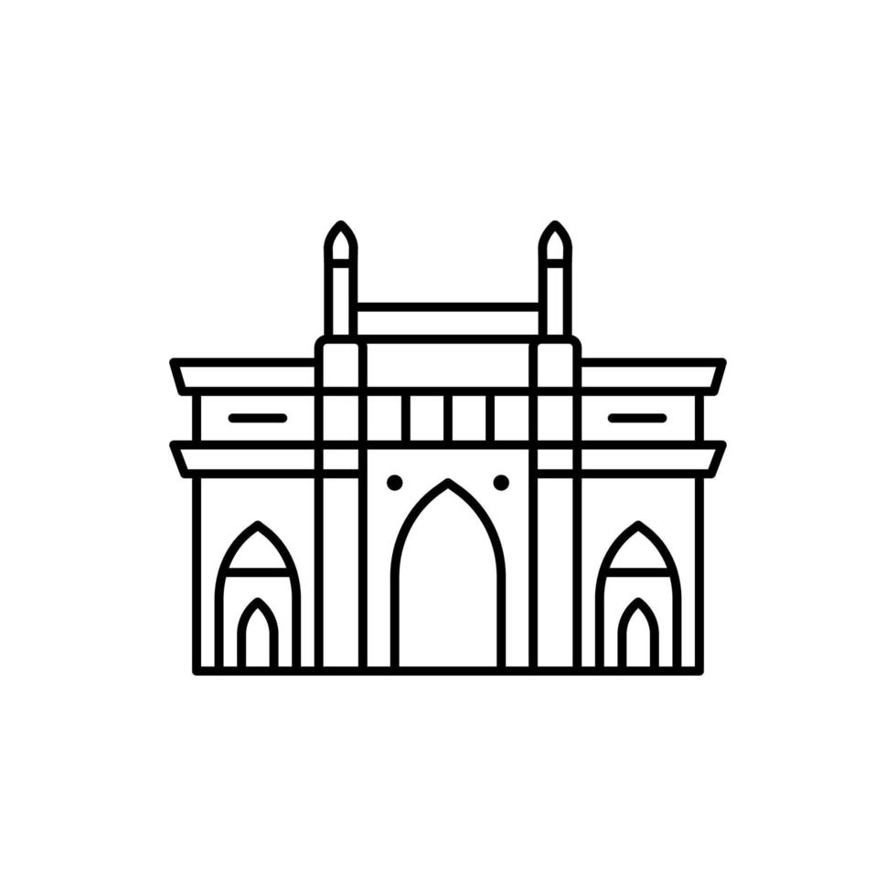 portón de India, edificio, diwali vector icono