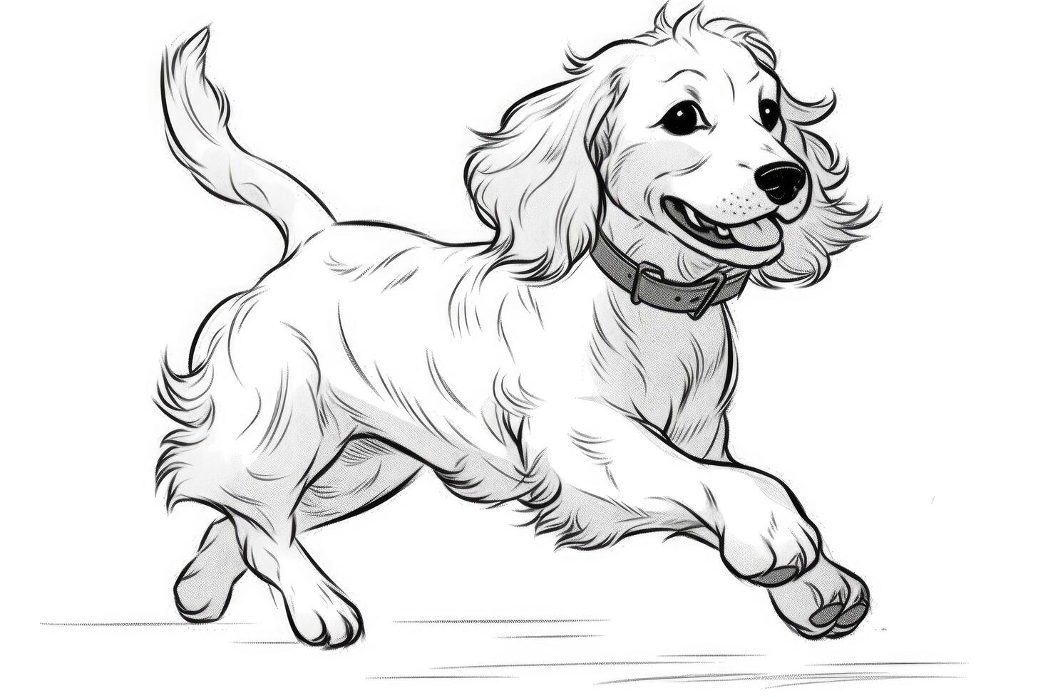 Coloring page outline of cartoon cute little puppy dog. illustration coloring book for kids. photo