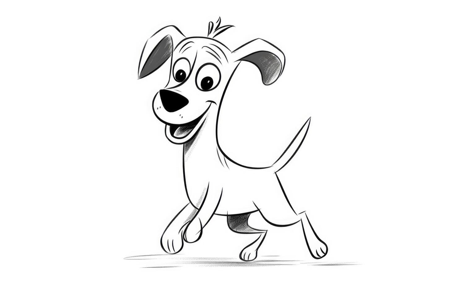 Coloring page outline of cartoon cute little puppy dog. illustration coloring book for kids. photo