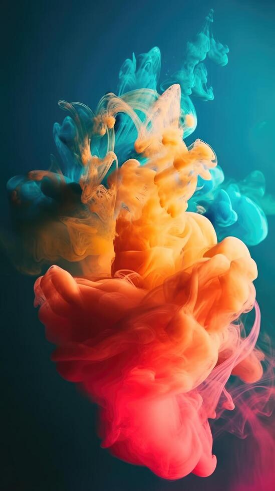 Modern background of rainbow gradients and curves with fluid, liquid motion with photo